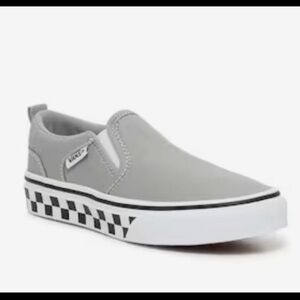 Vans Gray Asher size 2y Checkerboard Side Wall Sneakers
